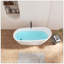 Baignoire de trempage autoportante en acrylique 67 po avec trop-plein à fente intégrée et bonde en nickel brossé