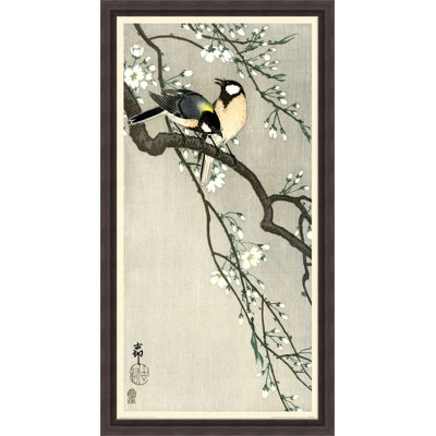 Tits On A Cherry Branch by Ohara Koson - No Frame Painting