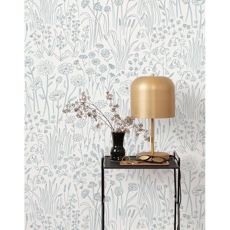Alpine Garden Tonal Wallpaper | Traditional / Roll - 27" x 30', White