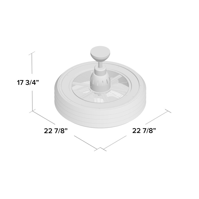 Angelise 22.88'' Ceiling Fan with LED Lights, Brushed Nickel