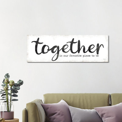 Together is Our Favorite Place to Be 1 Piece Panoramic Wall Art on Canvas