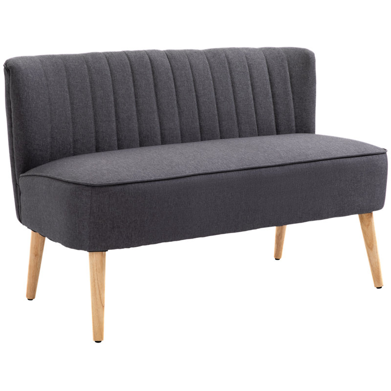 Maxen 2 Seater Loveseat, Polyester, Dark Grey