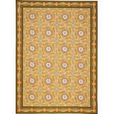 Needlepoint Azm Hand-Knotted Wool Geometric Area Rug in Beige/Brown