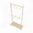 Coat Rack, Clothes Rack with Wheels and 6 Wooden Hangers for Bedroom, Living Room, Entryway