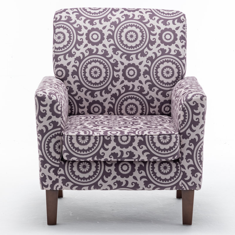 Zona Upholstered Armchair, Purple Polyester