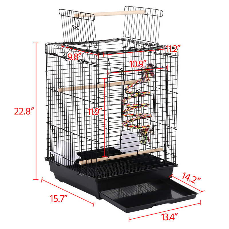 Cage à oiseaux 22,8 po, Noir, noir, noir, noir