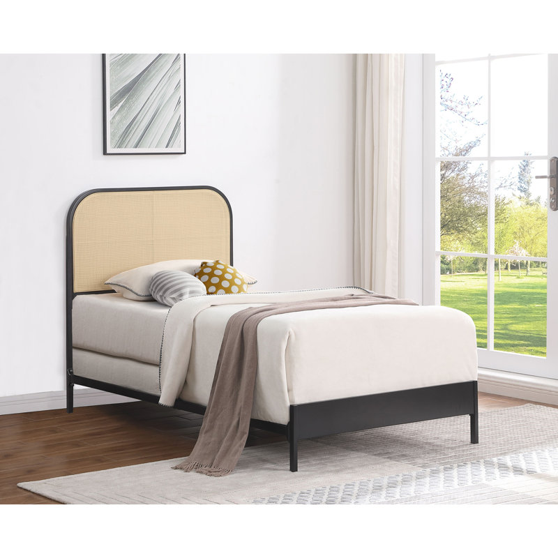 Lit Kenneth, Noir / Beige, Grand lit