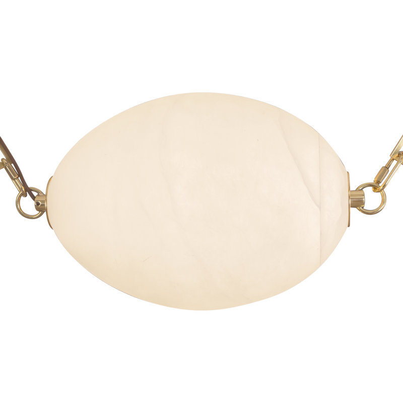 Mineral 5-Light Brass dimmable LED Chandelier, Brass, Alabaster