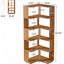 Bibliothèque de coin autoportante à angle droit 90 ° de style industriel, support de rangement à 6 niveaux, panneaux anti-chute, tablettes robustes d'une capacité de 60 lb pour le bureau de la chambre à coucher-593185061