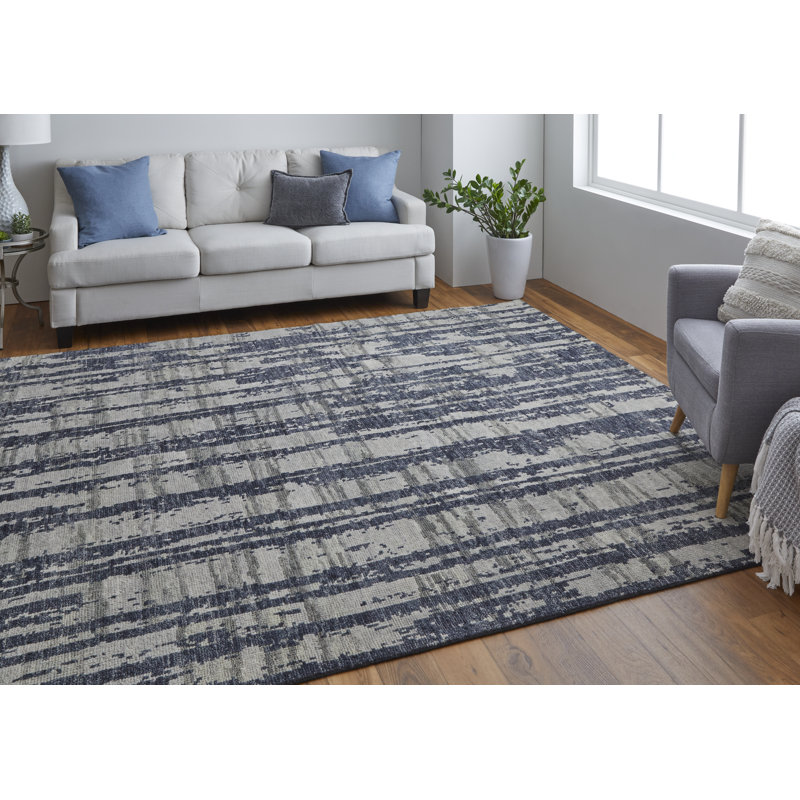 Altmar Modern Abstract, Blue/Gray/Taupe Area Rug, Rectangle 2' x 3'