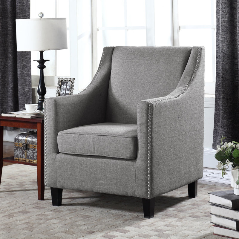 Carla Upholstered Armchair, Gray