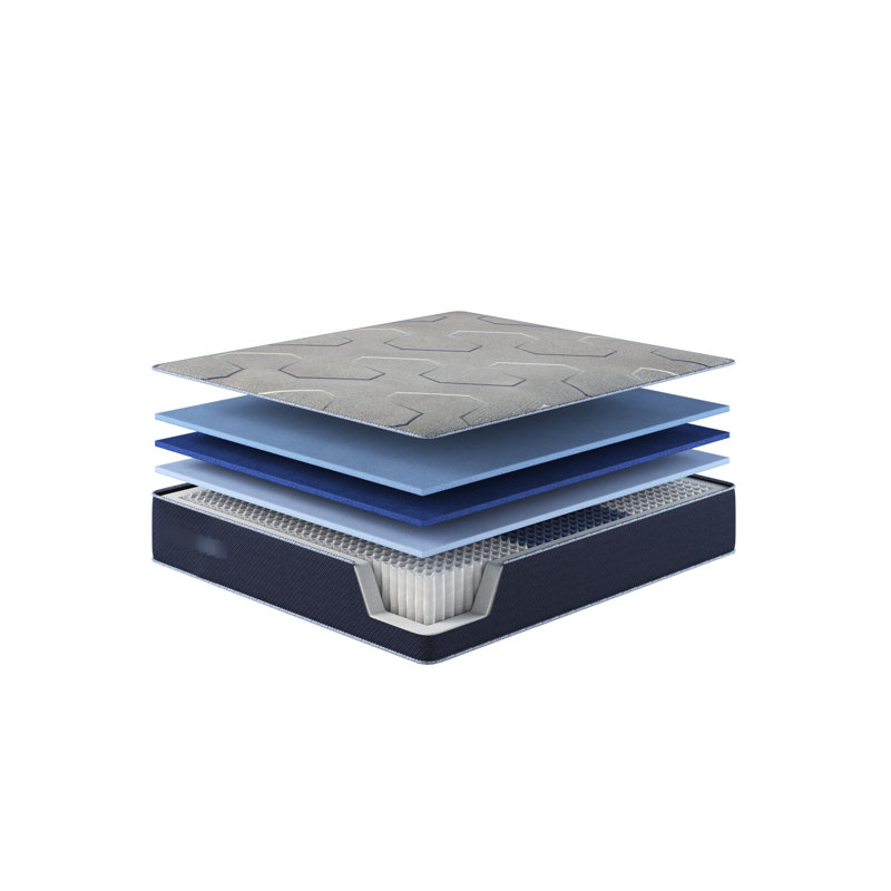 Matelas simple extra long en mousse bleu marine avec mousse de confort moyen, double ressorts enveloppés individuellement, unité centrale merveilleuse Gen Ii de 80 po de hauteur, 13 po de hauteur, poids de 63 lb