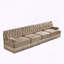 Canapé Chesterfield 135 en velours avec capitonnage à boutons et jupe à pampille modulaire-1740345775