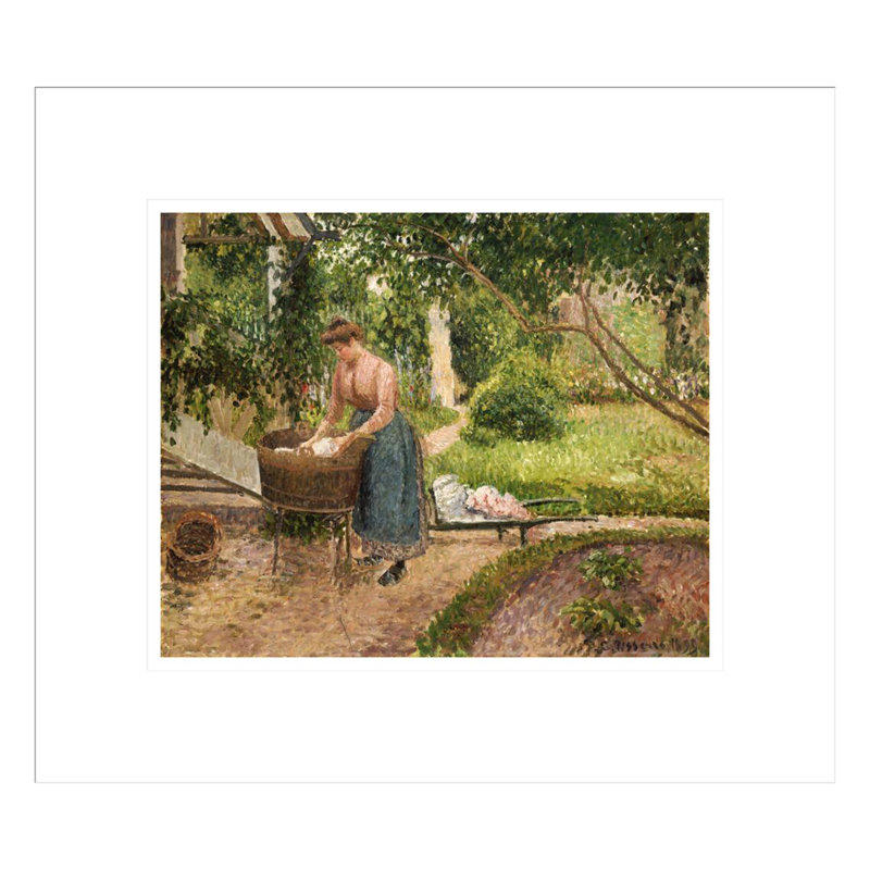 «Washeratrice at Eragny» par Camille Pissarro, impression giclée encadrée, H 13,75 po x l 15,62 po