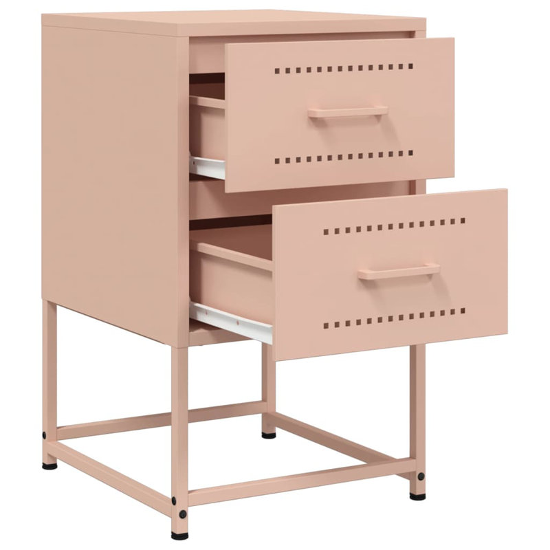 Bedside Cabinet 36x39x60.5 cm Steel, Pink, 1