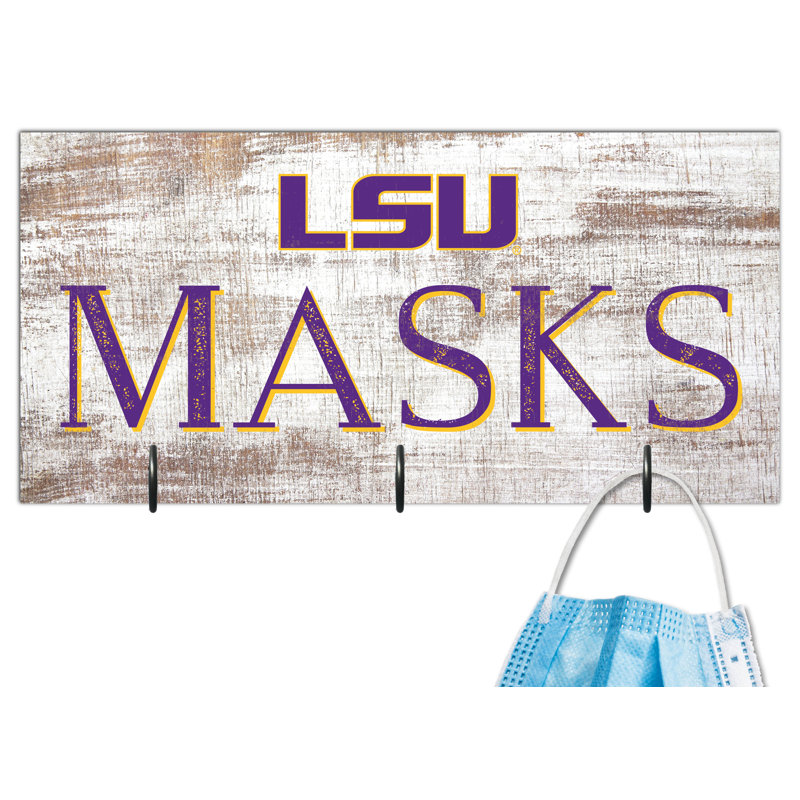 3 - Hook Wall Mounted Coat Rack, Louisiana State