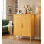 Armoire de rangement multifonctionnelle en acier avec tablette intérieure réglable et pieds réglables, 31,50 po x 15,75 po x 39,96 po, finition jaune