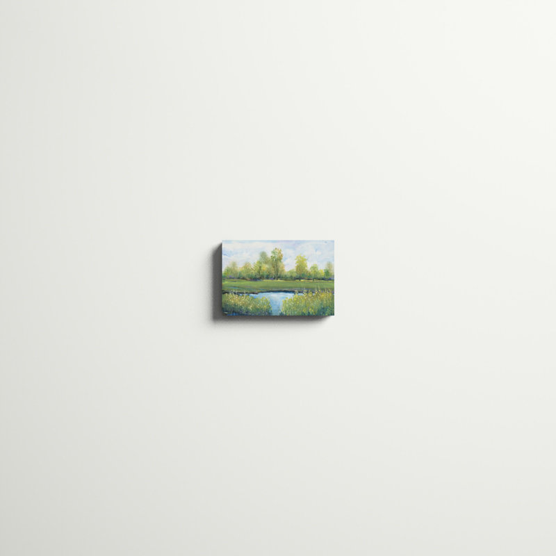 «Tranquil Park II», peinture sur toile, H 8 po x l 12 po