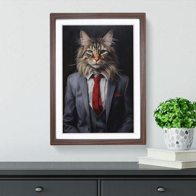 Cat In A Suit No.8 Framed Print