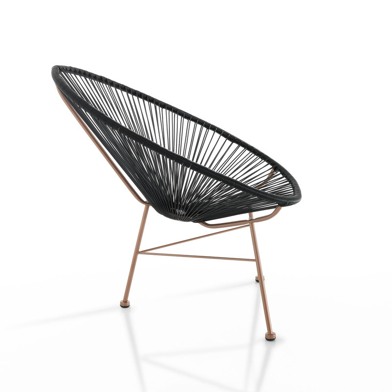 Swarthmore Metal Outdoor Lounge Chair, Black