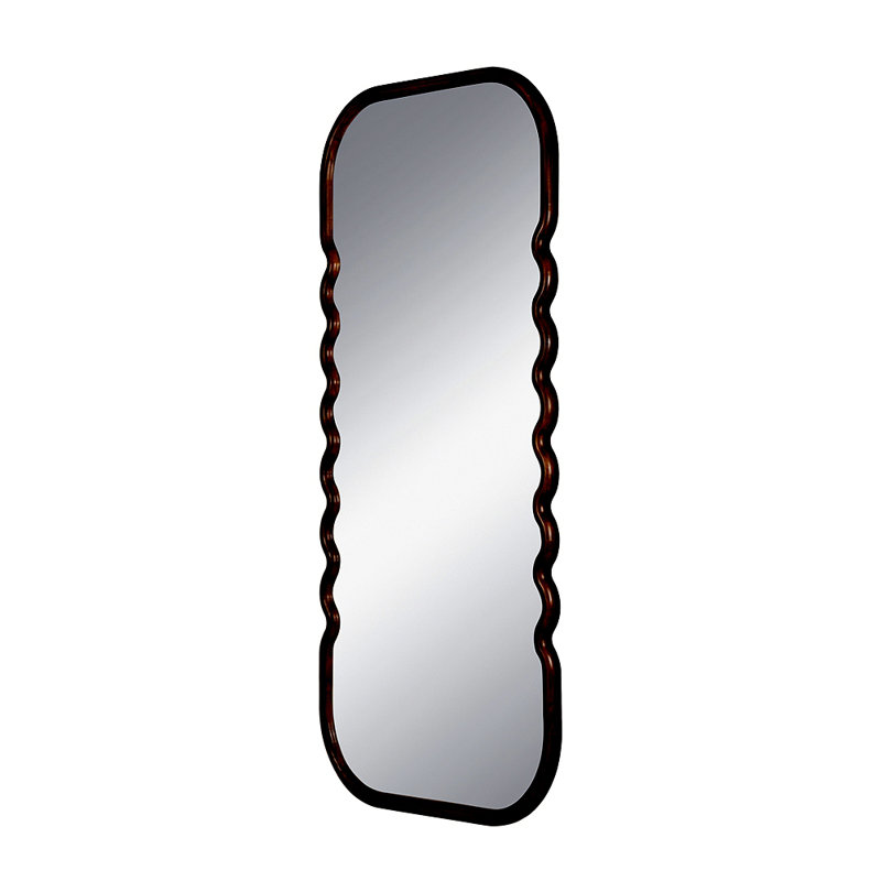 Miroir surdimensionné en bois 31,4 x 1,4 x 74 po avec cadre brun unique