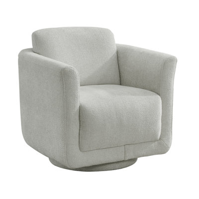 33" Wide Chenille 360° Oversized Swivel Barrel Chair With Solid Wood Frame, No Assembly Required (Set of 2)