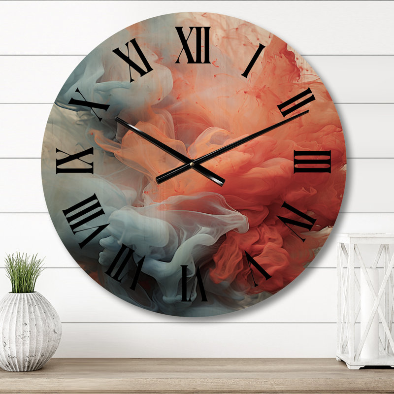 Horloge murale en bois massif Uswah, Petit