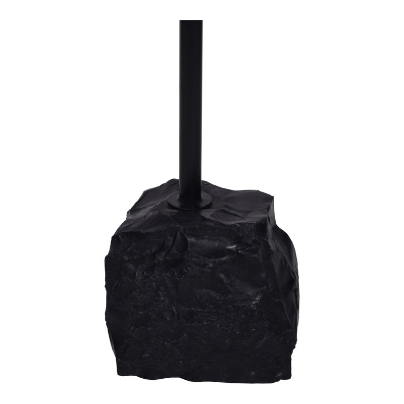 Solid Wood End Table, Black, Natural