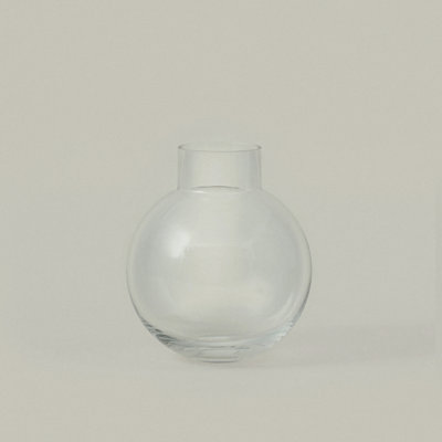 Vase boule en verre - transparent