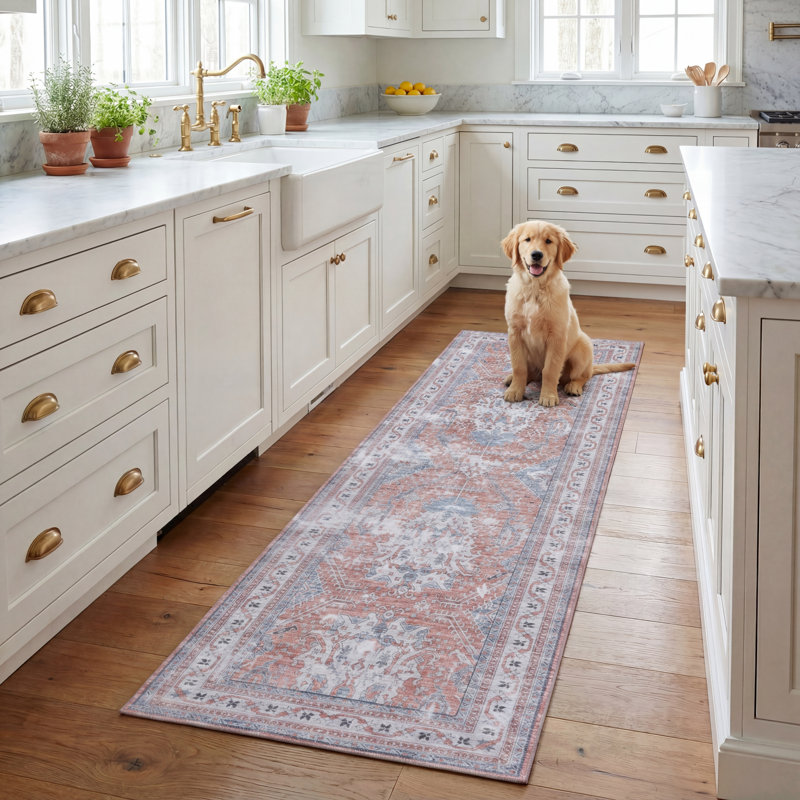 Ziebarth 188 M/W S/R Area Rug In Rust / Beige, Runner 2'6" x 8'