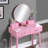 Contemporary Wood Vanity and Stool Set-1817994464