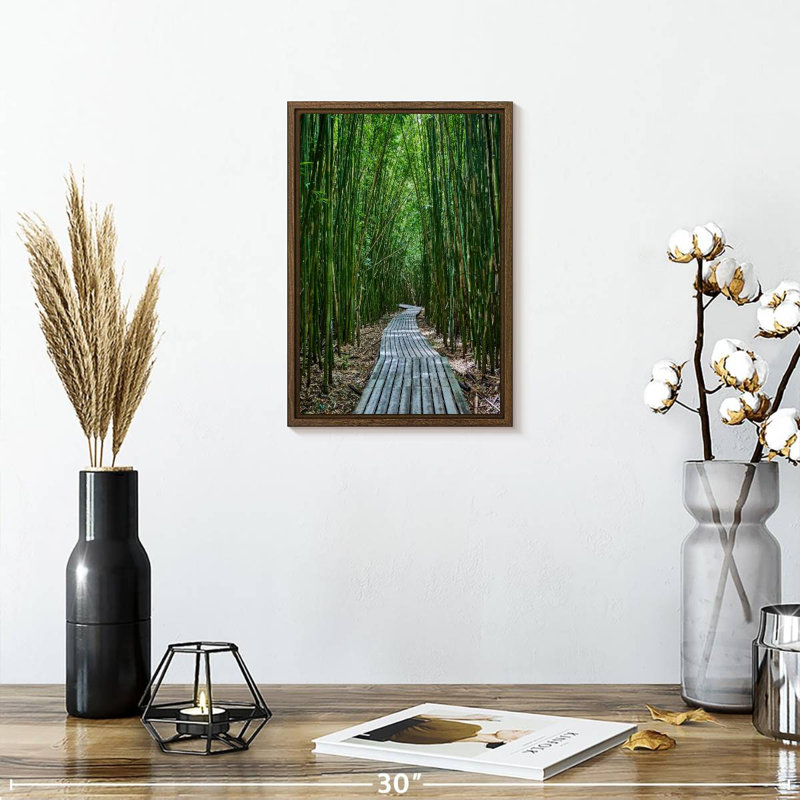 Hana Bamboo Forest, 9" x 13", Floating Frame Walnut