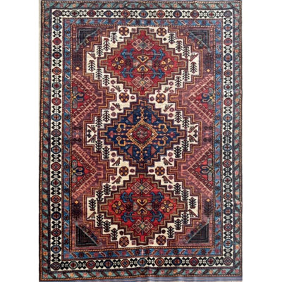 One-of-a-Kind Alazae Hand-Knotted New Age Wool Area Rug in Brown/Blue/Red