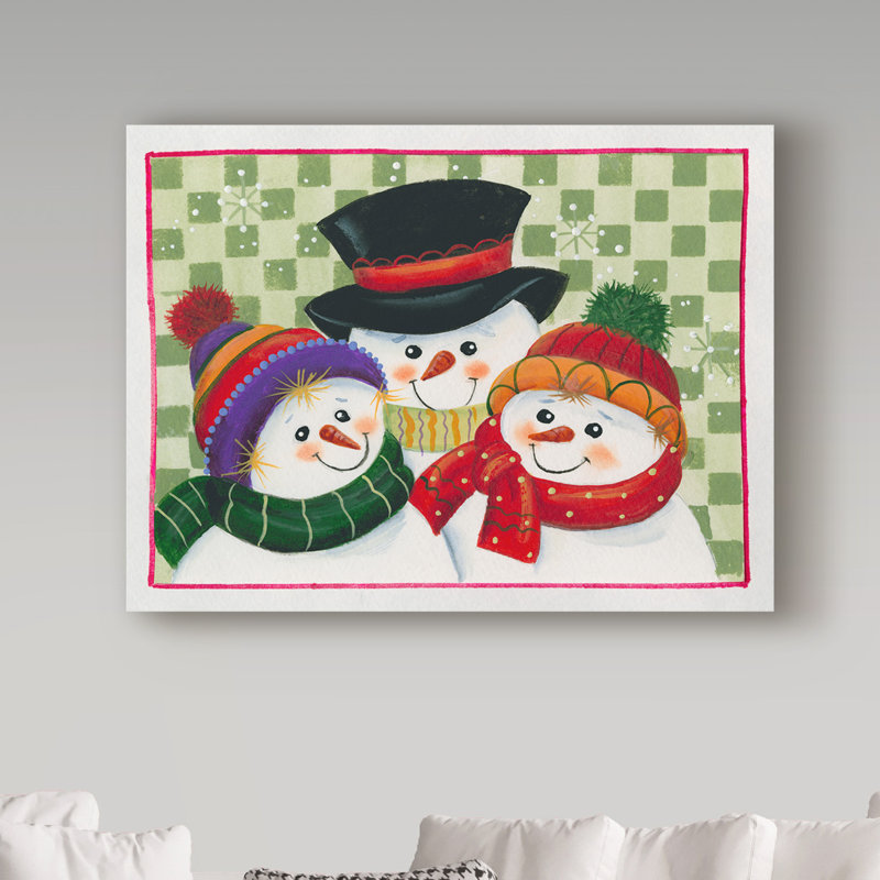 « snow family 2 », art sur toile, H 14 po x l 19 po x P 2 po