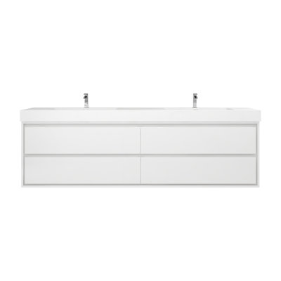 84'' Double Bathroom Vanity with Acrylic Top
