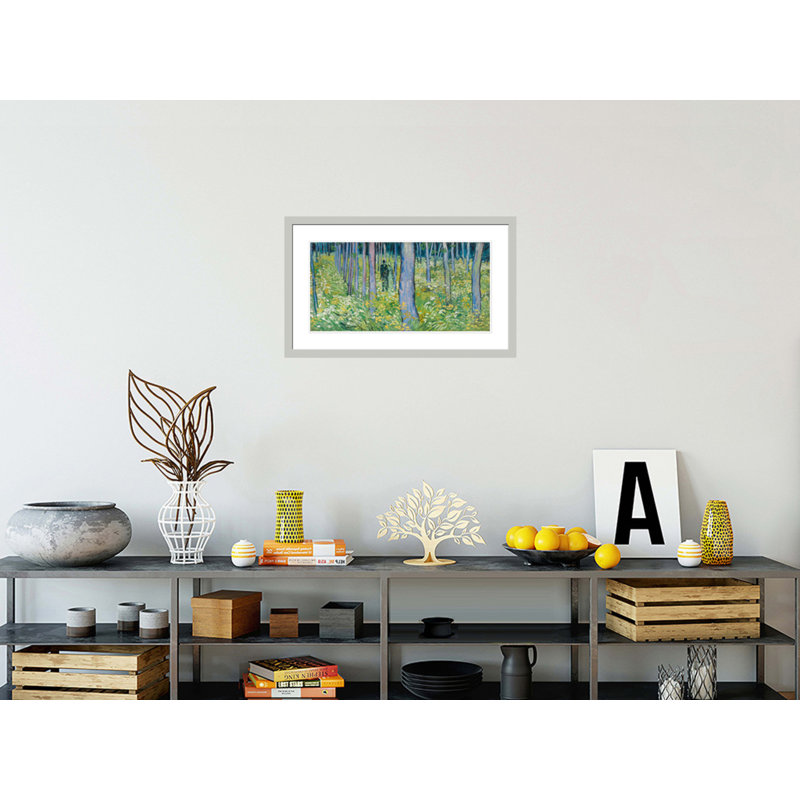 Sous-bois avec deux personnages par Vincent van Gogh, impression giclée encadrée, 17,89 po H x 29,5 po L