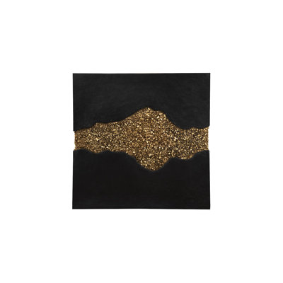 Geode Texture Panel Black and Gold