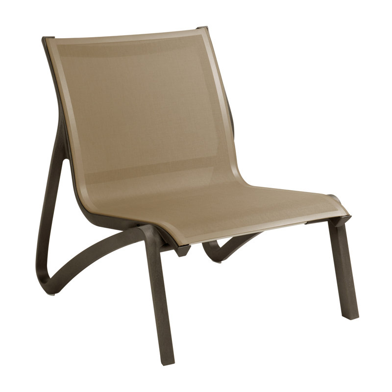 Grosfillex Sunset Patio Lounge Chair, Cognac/Fusion Bronze