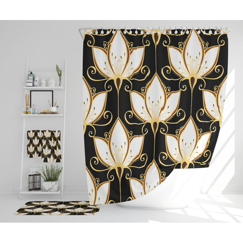 Neveyah Polyester Shower Curtain Set