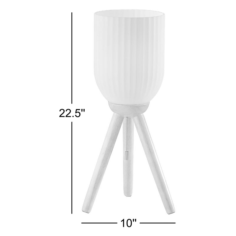 Lampe trépied en bois massif Lapka, Naturel