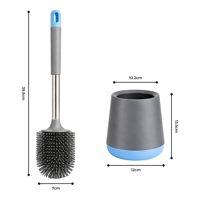 Free-Standing Silicone Toilet Brush with Ventilated Holder