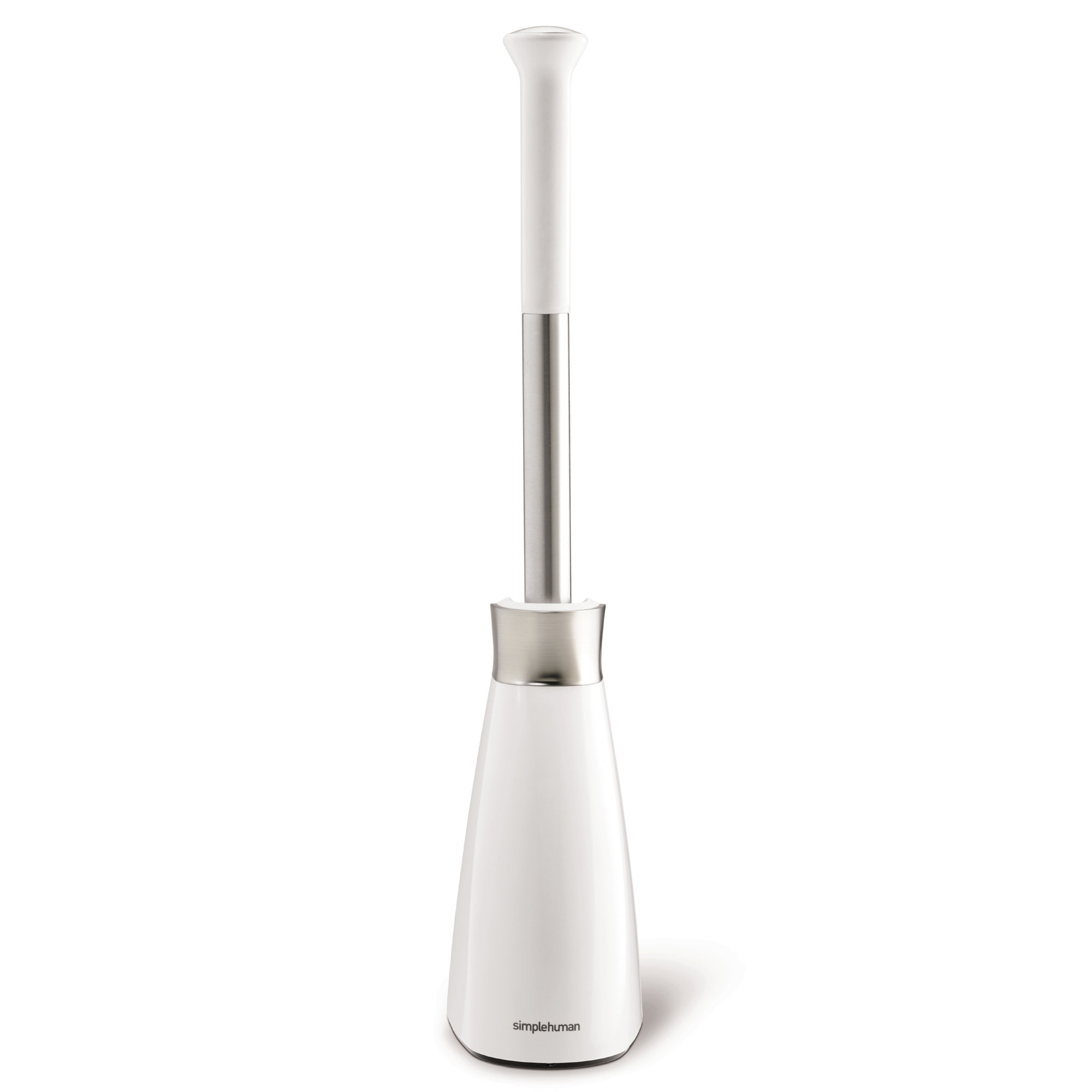 Simplehuman Toilet Brush with Caddy, Stainless Steel, White
