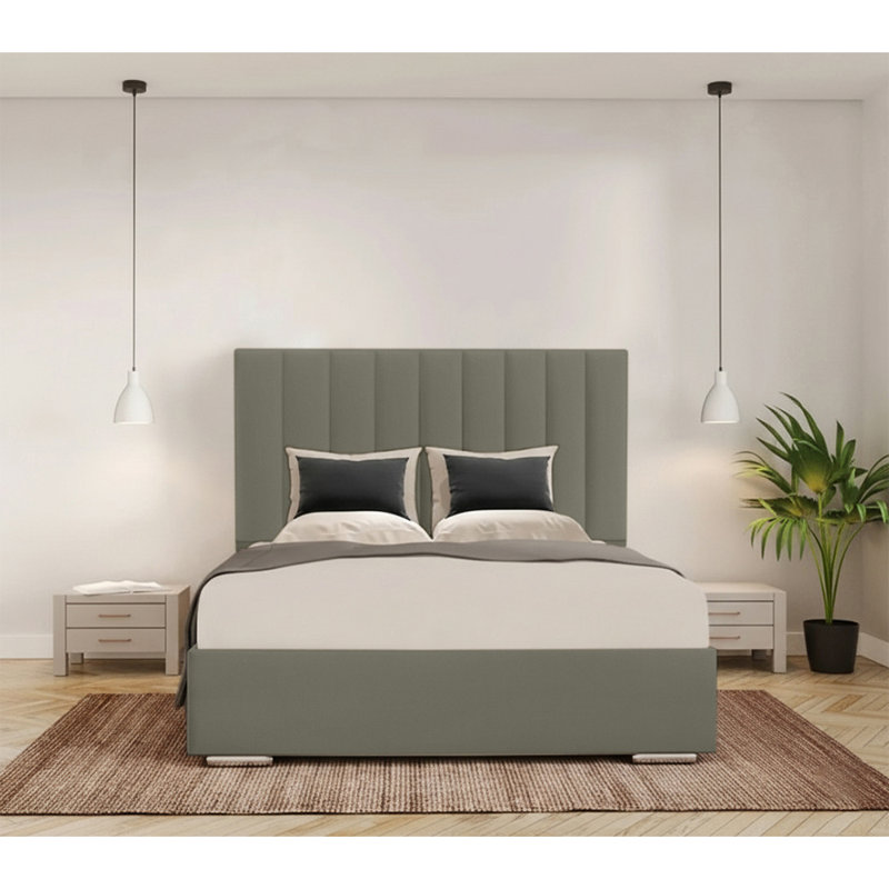 Caylob Upholstered Bed, Double (4'6), Asphalt