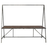 Solid Wood Top Metal Base Dining Table