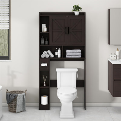 Armoire de rangement de salle de bain de style campagnard, fixation au sol