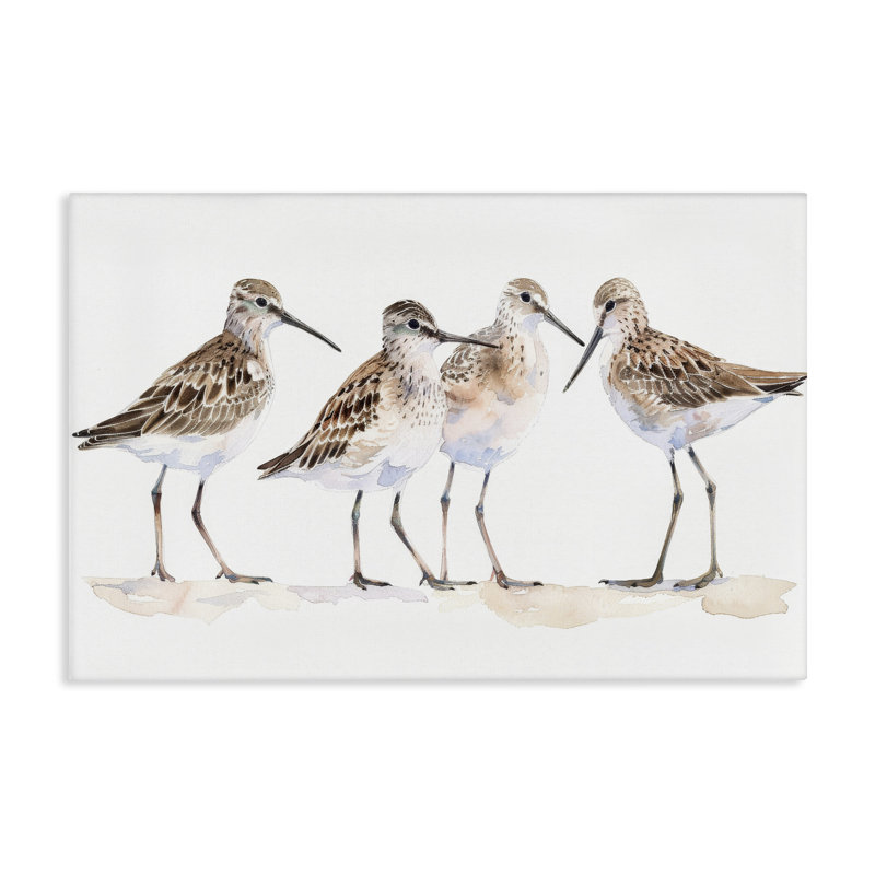  «Sand Pipers Gathered», art mural par Petal Prints Design, H 16 po x l 24 po