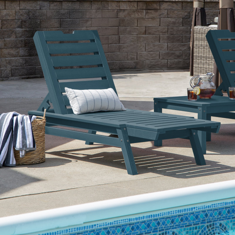 Méridienne longue inclinable 74,7 po Jiwoo, Bleu Nantucket