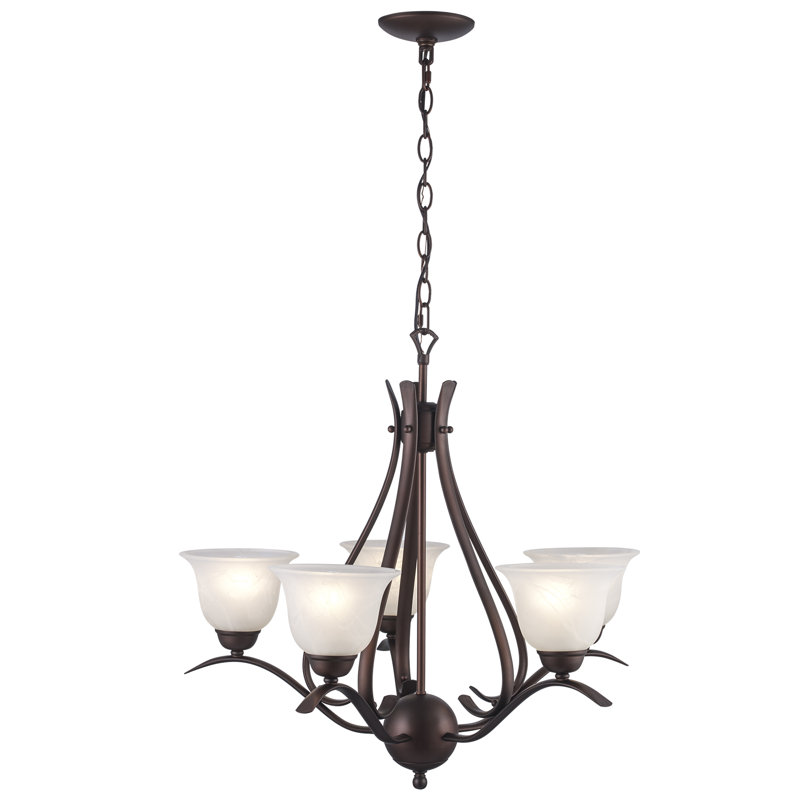 Baronne 5 - Light Dimmable Classic / Traditional Chandelier, Rubbed Oil Bronze