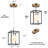Dennell 1-Light Lantern Rectangle Black/White LED Pendant