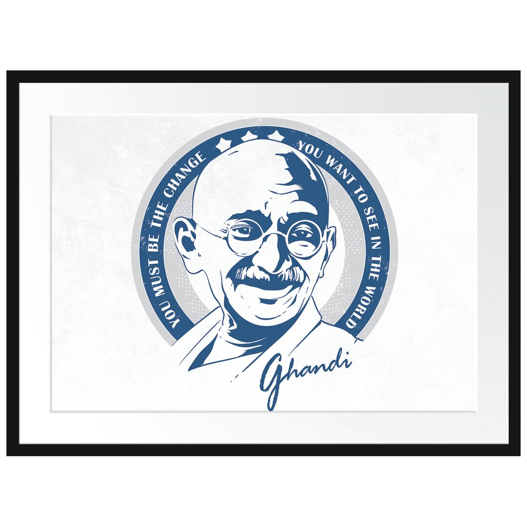 Gerahmtes Poster Ghandi Light